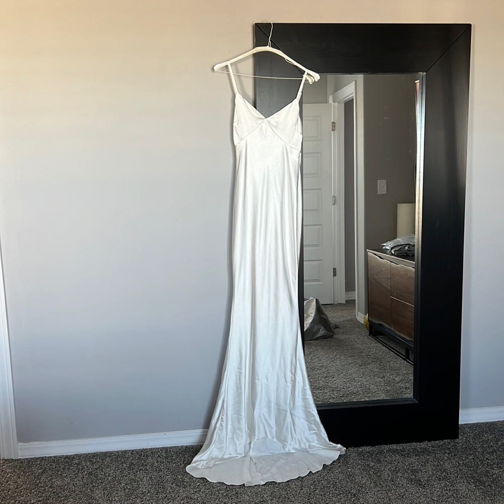 ASOS White Satin Slip-Style Wedding Dress